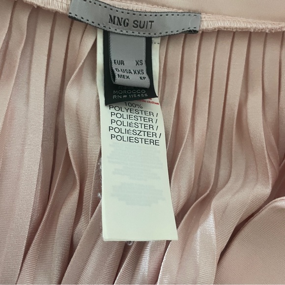 MNG SUIT TALKA Pleated Top Pink Polyester Women’s XS - Picture 7 of 9